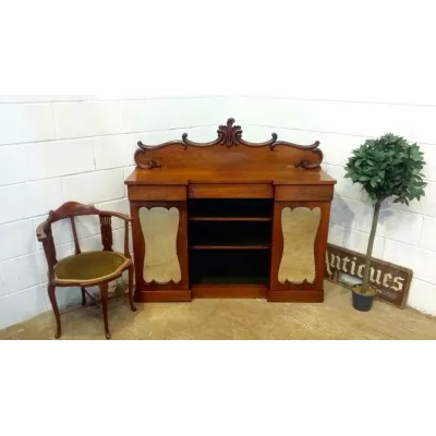 Antikes Original Englisches William IV Mahagoni Breakfront Sideboard ca. 1830