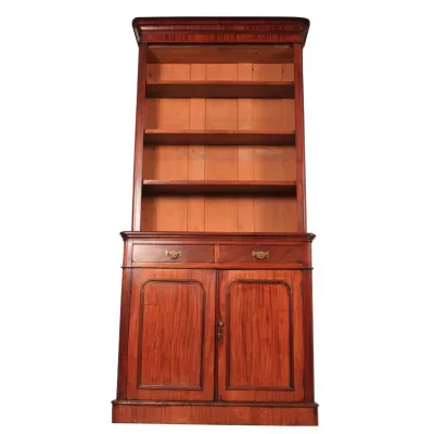 Original Englischer Antiker offener Mahagoni Bücherschrank ca. 1860