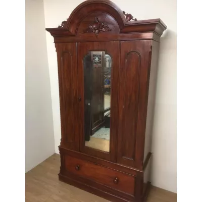 Original Antiker Englischer Mahagoni Kleiderschrank ca. 1870