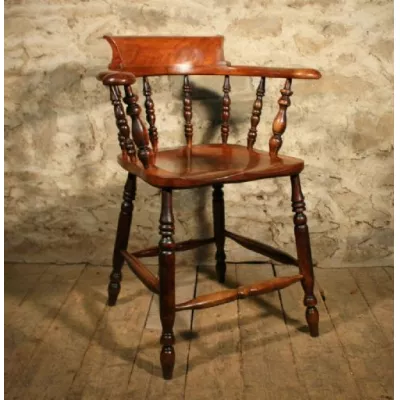 Hoher original antiker Smokers Chair Stuhl Birke englisch 1870