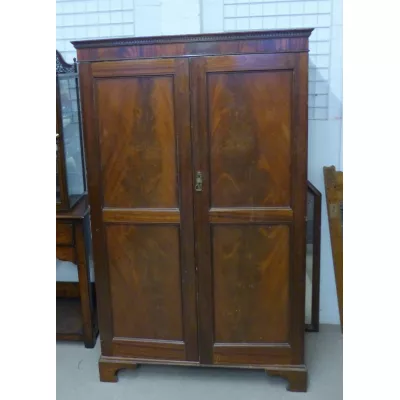 Edwardianischer englischer Mahagoni Kleiderschrank original antik 1890