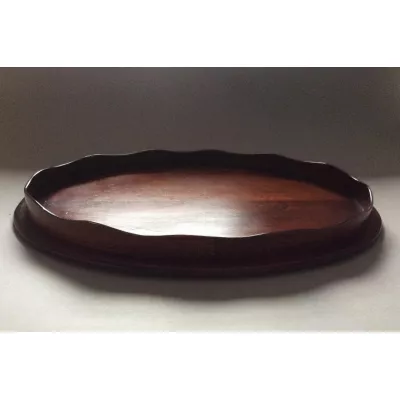 Ovales antikes englisches Mahagoni Tablett original viktorianisch 1850