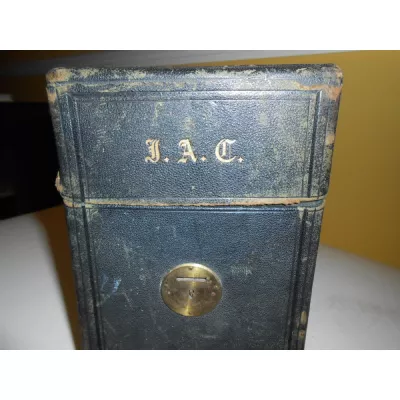 Viktorianische Englische Antike Herren Reisebox aus Leder ca. 1860