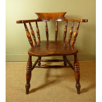 Antiker Englischer Massivholz Stuhl ca. 1860