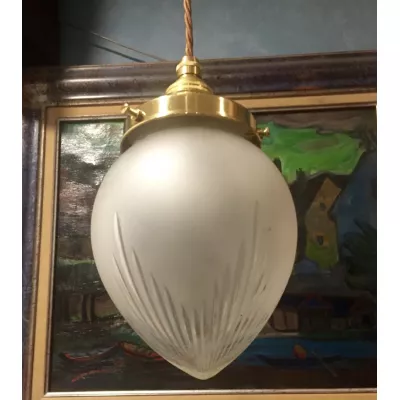 Original Antike Englische edwardianische geschnittene Glaslaterne ca. 1920