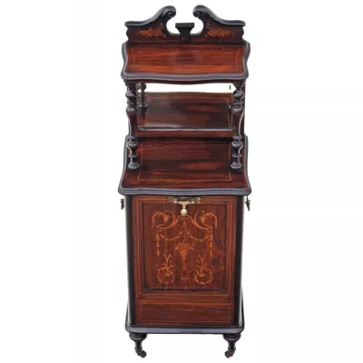 Englischer Antiker Viktorianischer Palisander Nachttisch ca. 1860