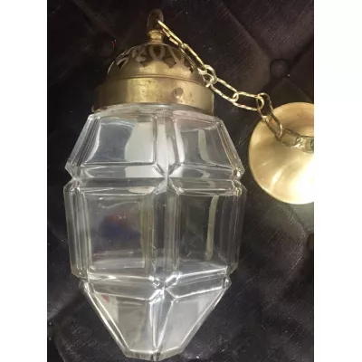 Englische Edwardianische Glaslaterne antik ca. 1900