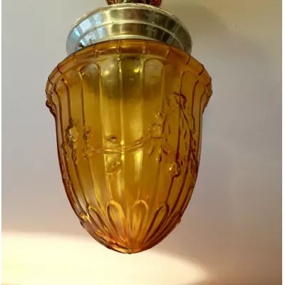 Edwardianische Braunglas Laterne original antikca. 1900