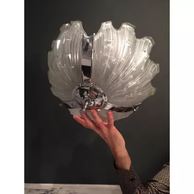 Englischer Antiker Art Deco Lampenschirm in Muscheloptik ca. 1930