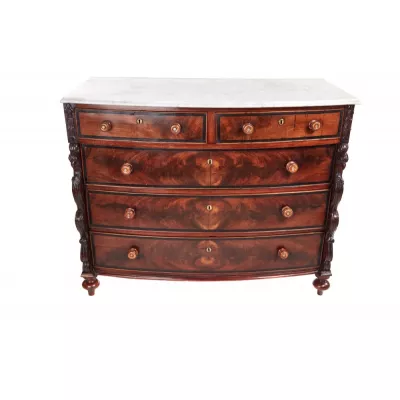 Original Antike Englische Mahagoni Marmor Kommode ca. 1850