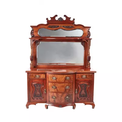 Original Antikes Englisches Viktorianisches Nussbaum Sideboard ca. 1880