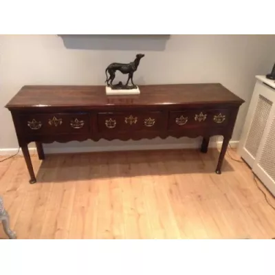 Original Antikes Englisches Eichen Sideboard ca. 1750