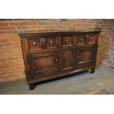 Hervorragendes Antikes Englisches Sideboard Eichenholz ca. 17. JH