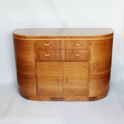 Gutes Antikes Englisches Art Deco Nussbaum Sideboard ca.1930