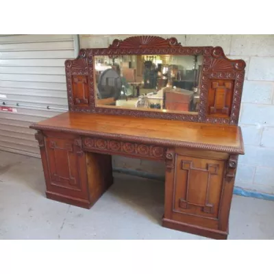 Elegantes Antikes Englisches Viktorianisches Eichen Sideboard ca. 1870