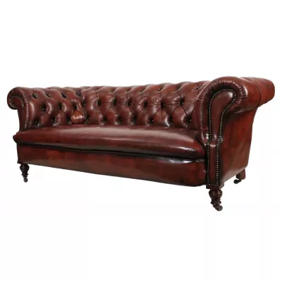 Zeitloses Antikes viktorianisches Mahagoni Chesterfield Sofa ca. 1880