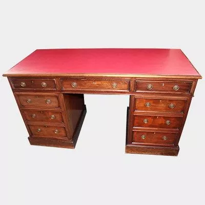 Eleganter Antiker Englischer Viktorianischer Mahagoni Schreibtisch ca. 1860
