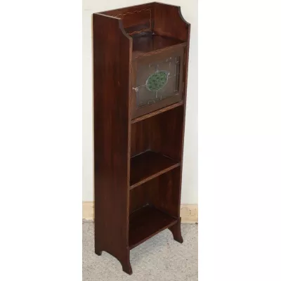 Schlanker original antiker Edwardianischer Mahagoni Bücherschrank Liberty Stil 1890