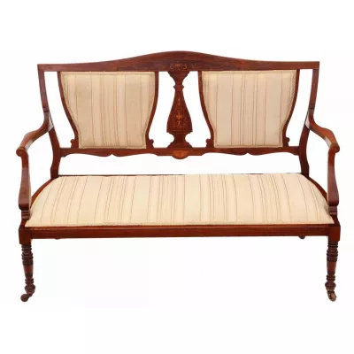 Elegante Antikes Englisches Viktorianisches Palisander Sofa ca. 1860