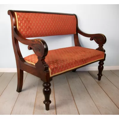 Antikes Englisches Viktorianische Nussbaum Sofa ca. 1850