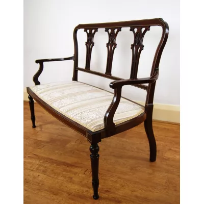 Wundervolles Antikes Englisches Edwardianisches Mahagoni Sofa ca. 1900
