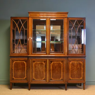Edwardianische Antike Englische Mahagoni Vitrine ca. 1900