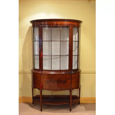 Antike Englische Edwardianische Mahagoni Vitrine ca. 1900
