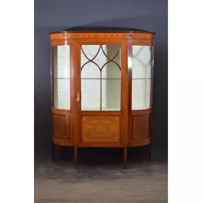 Original edwardianische englische Mahagoni Vitrine antik 1900