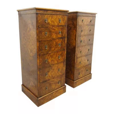 Schönes Paar original antike viktorianische Nussbaum Kommoden 1890