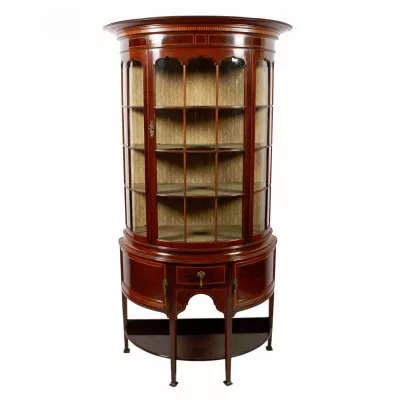 Antike Englische Edwardianische Mahagoni Vitrine ca. 1910