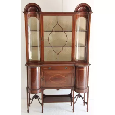 Edwardianische Antike Englische Mahagoni Vitrine