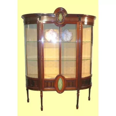 Original Antike Englische Edwardianische Mahagoni Vitrine ca. 1900