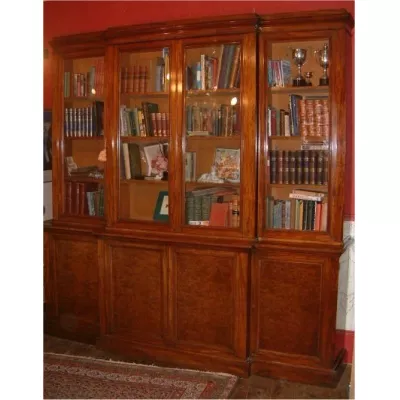 Antiker Breakfront Mahagoni Bücherschrank Edwards and Roberts 19. Jh