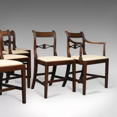 6 Original Antike Regency Esszimmerstühle Mahagoni ca. 1820