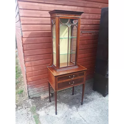 Original Antike Englische Edwardianische Mahagoni Vitrine ca. 1900