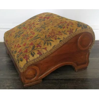 Original Antiker Englischer Regency Fuß Hocker ca. 1815