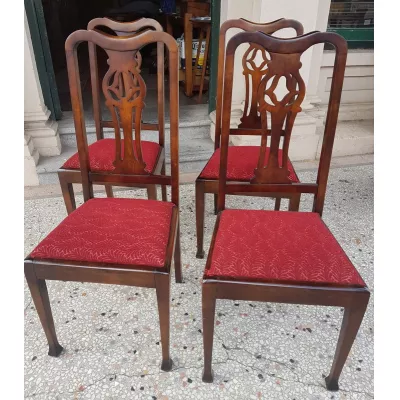 Art Nouveau Englische Antike Stühle 1900
