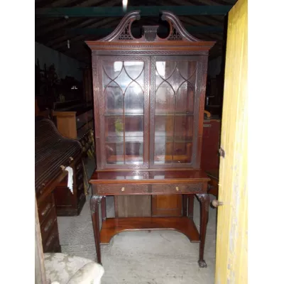 Original edwardianische Mahagoni Vitrine antik 1900