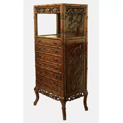 Original Antike Chinesische Hartholz Kommode ca. 19. JH
