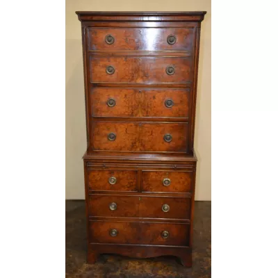Antike Original Englische Grat Nussbaum Kommode ca. 1900