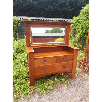 Erstklassige Antike Englische Arts & Crafts Kommode Frisiertisch ca. 1900