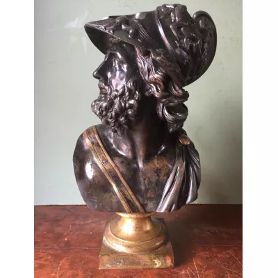 Einmalige Antike Eurpäische Ajax Bronze Büste ca. 1870