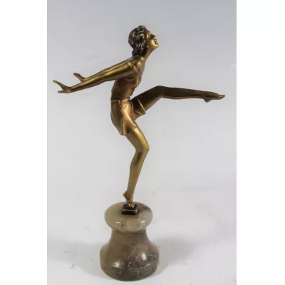 Schöne Antike Art Deco Bronze Tänzerin ca. 1930