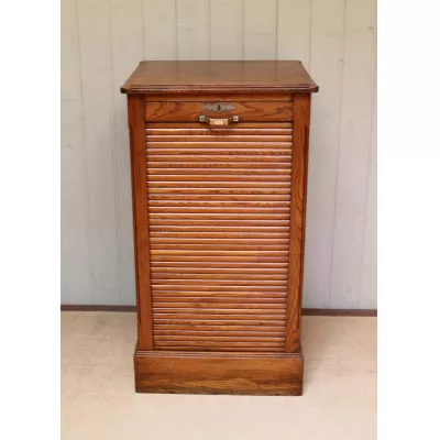 Französischer Eichen Tambour Front Aktenschrank antik ca. 1910