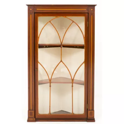 Toller georgianische Mahagoni Vitrine Eckschrank antik 19. Jh