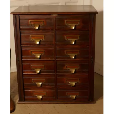 Edwardianischer antiker Mahagoni Aktenschrank England ca 1890