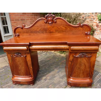 Englischer Viktorianischer Mahagoni Schreibtisch Sideboard antik 1850