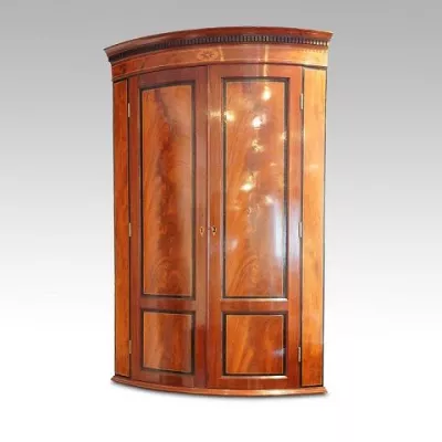 Georgianischer original antiker Mahagoni Eckschrank Hängeschrank englisch ca. 1835