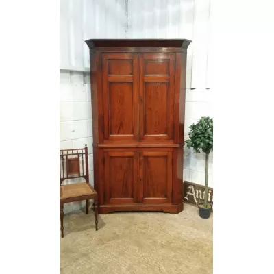 Original antiker Regency Kiefern Mahagoni Eckschrank Weichholz englisch 1820