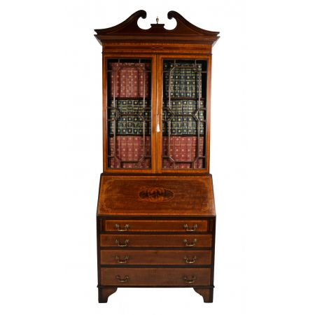 Antiker Englischer Mahagoni Bücherschrank Sekretär original Maple & Co ca 1890